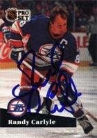 Miniatura 1 de Randy Carlyle Winnipeg Jets 1991 Pro Set Autographed Card. This item comes with a certificate of authenticity from Autograph-Sports. Autographed -
