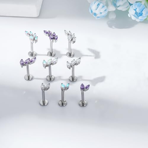 G23 Titanium Flat Back Earrings Studs 16g F136 Implant Grade Titanium Labrets Press Fit Threadless Push In Dainty Cartilage Helix Conch Lobe Lip Tragus Piercing Jewelry3