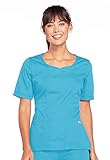 Cherokee Women's Workwear Scrubs V-Neck Top, Turquoise, Medium