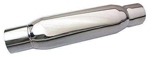 Image of Moroso 94055 Spiral Flow Muffler, 3 inch, Polished Stainless Steel