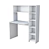 Dmora - Scrivania Callidora, Scrittoio Multiuso, Tavolo per Ufficio Porta PC, Piano di Lavoro, Bianco, Lunghezza: 113,2 cm Larghezza: 40cm Altezza: 141,8 cm #2