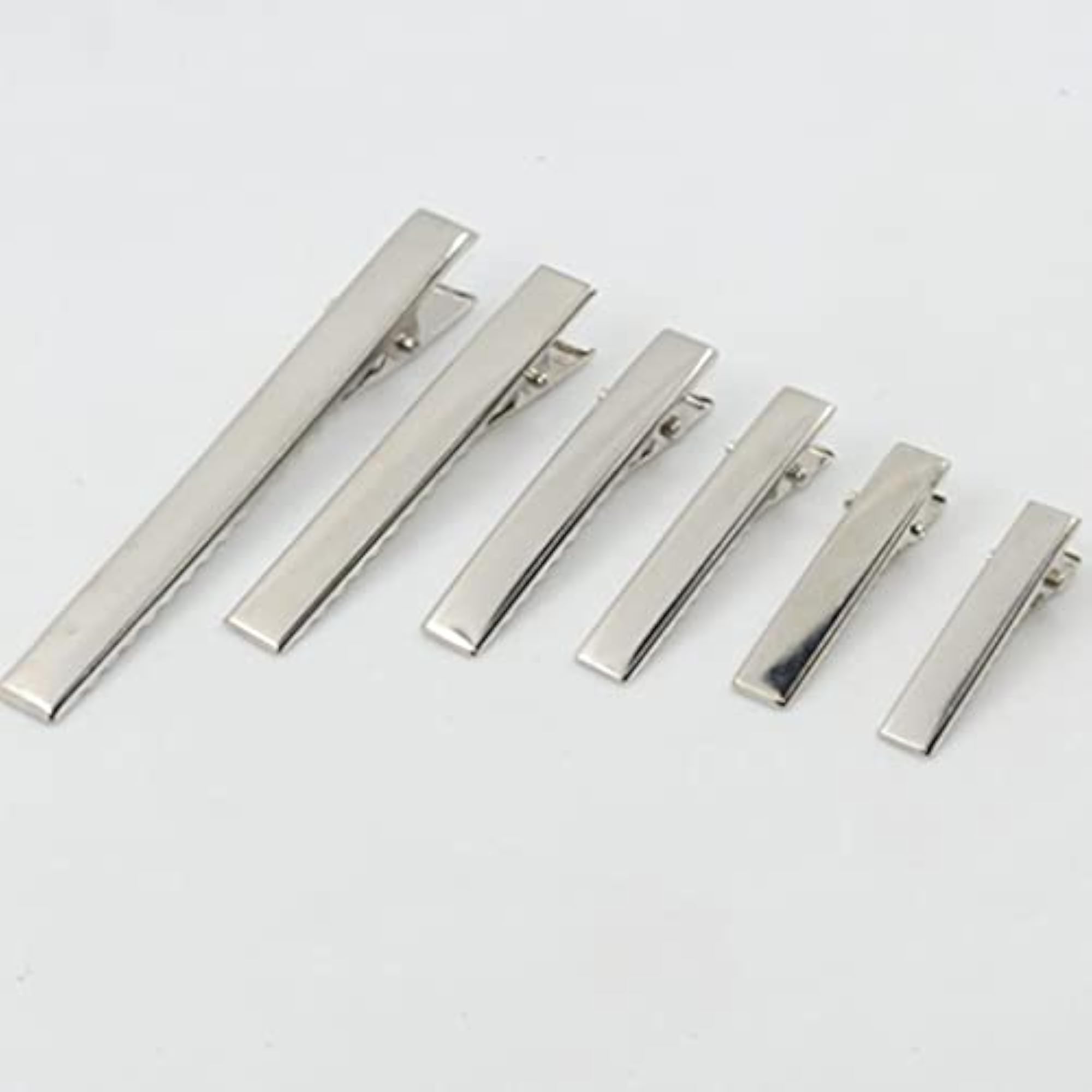 6x50pcs Assorted Size Flat Single Prong Metal Alligator Hair Clips