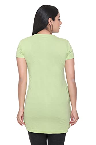 Image of Plush Women's Long Printed Cotton Round Neck Half Sleeve T-Shirt /Tshirts (DPL-PT-001)