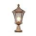 Produktbild IBalody E27 Retro Industrie Im Freien Wasserdichte Glassäule Lampen Vintage Metall Aluminium Post Lichter Garten Straße Tür Home Villa Dekorative Säule Lichter (Color : Brass-White light)