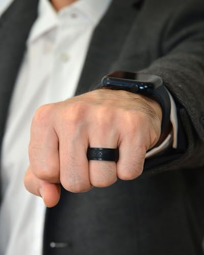 Rinfit Matching Silicone Rings for Couples - Wedding Bands for Him and Her - Emerald/Oversized Pear/Metal Pear & Infinity Patented Design4