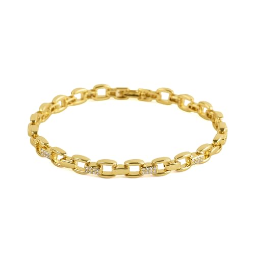 Bracelet Yaris Luxenter or jaune 18 carats chaîne fine et rigide pour femme élégante