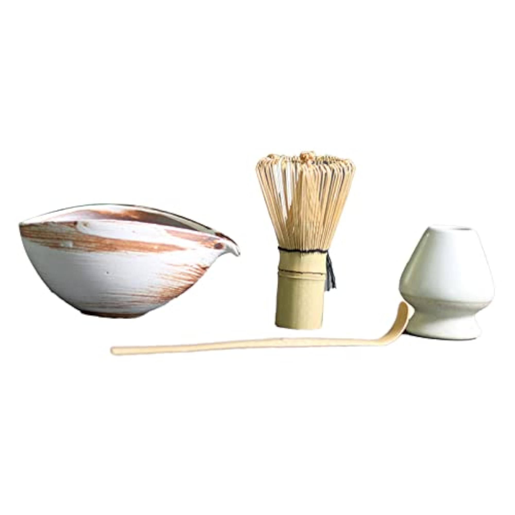 4X Japanese Matcha Whisk Set with Ceramic Bowl