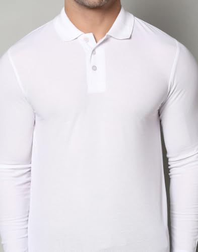 Image of INKKR Men's Soild Full Sleeve Polo Neck T-Shirt Combo