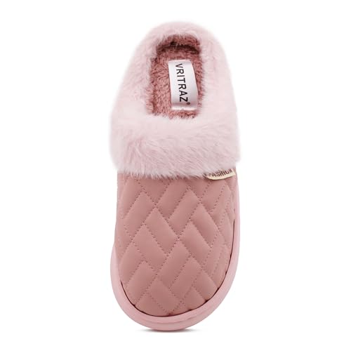 Image of VRITRAZ Women's Comfort Slip On Closed Toe Warm Winter House Clog Indoor Slipper with Cute Print and Degins