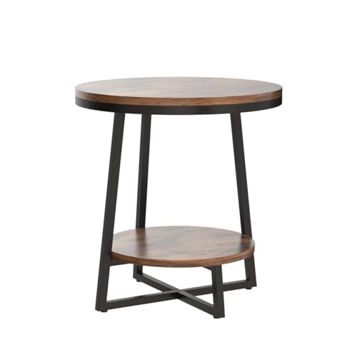 Tribesignsendtable2tierroundsidetablewithstorageshelfindustrialnightstandbedsidetablecoffeeaccenttableforlivingroombedroomsmallspacerusticbrown Urban Country Home Decor Tribesigns end table 2 tier round side table with storage shelf industrial nightstand bedside table coffee accent table for living room bedroom small space rustic brown urban country home decor