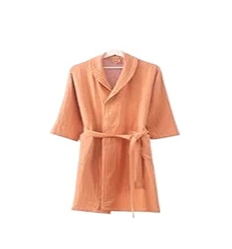 BDFJEDS Albornoz Mujer Bata de baño gasa doble capa algodón puro for primavera y verano, tela fina teñida, ropa casa, pijamas for parejas(SKY BLUE,M)
