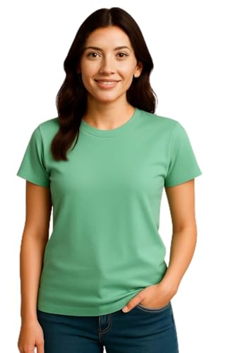 Image of Women's Solid Round Neck Half Sleeves Polyester T-Shirts, Moisture Wicking t-Shirt (Pack of 1)