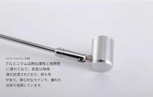 VilomLED 充電式卓上ジュエリーライト 宝石・貴金属・アクセサリー展示用 調光機能付スポットライト 配線不要 移動式立竿照明 ショーケース・店舗・イベント・自宅コレクションルームに対応 高輝度 5700K 冷光 シルバー 高さ 44cm ジュエリーの輝きを引き立て 設置場所を選ばず 充電式で長時間使用。 (シルバー三色光,高さ39cm) [5]