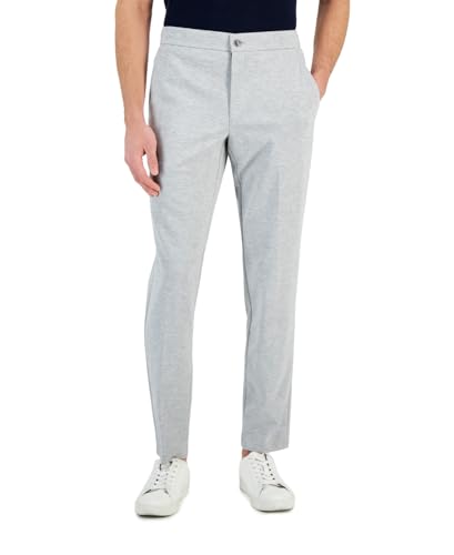 Alfani Men's Modern Fit Stretch Heathered Knit Suit Dress Pants Grey 34 x 30