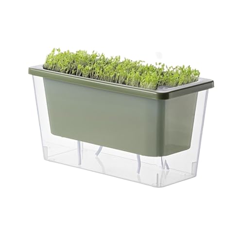 Nuyhgtr Fioriera da interni per irrigazione, vaso rettangolare per balcone, scatola di coltivazione floreale da giardino per appartamento, casa, ufficio, giardinaggio di piccoli spazi, di
