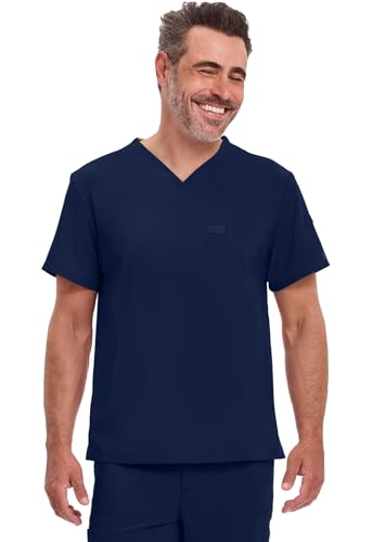 Image of Dickies EDS Essentials Scrubs for Men V-Neck 360 Stretch Medical Scrub Top | Relaxed Fit, 2 Pocket Design, 360 Stretch, Moisture Wicking Fabric, Durable Construction, Side Vents, Easy Care