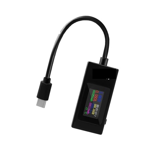 USBテスター 電流計 DC4-30V 電圧テスター タイミング電流計 デジタルモニター カットオフ電源インジケーター バンク充電器(066C Black Type C)