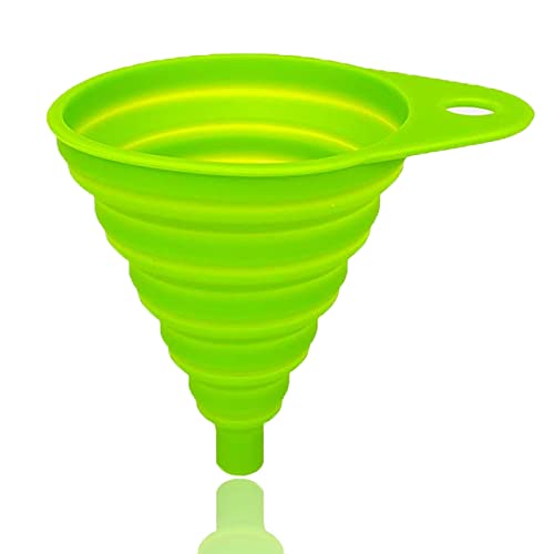 Embudos,Embudo de silicona plegable, Embudo pequeño,sin BPA,flexibles/plegables/embudos de cocina para botella de agua, transferencia de líquido(color verde) Cover
