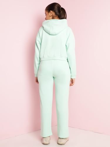 Image of Li'l Tomatoes Girls Fleece Tracksuit Set| Winter Hooded Full Zip Sweatshirt with Track Pants| Warm Casual Co-Ord Outfit for 9-16 Years