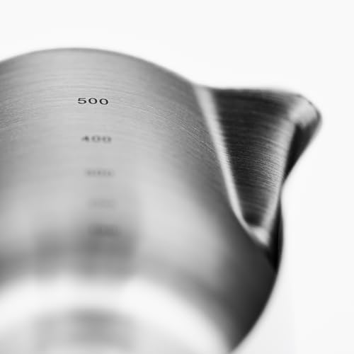 Barista Hustle Milk Pitcher – 600ml Polished Stainless Steel, Precision Spout & Handle Alignment, Internal Measurement Markings, Premium 304 Stainless Steel Milk Steaming Pitcher for Latte Art by BARISTA HUSTLE - Image 5