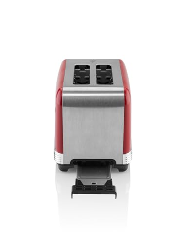 Eta Storio Retro All-Metal Toaster 980 W For 2 Slices Red Bun Attachment - 5