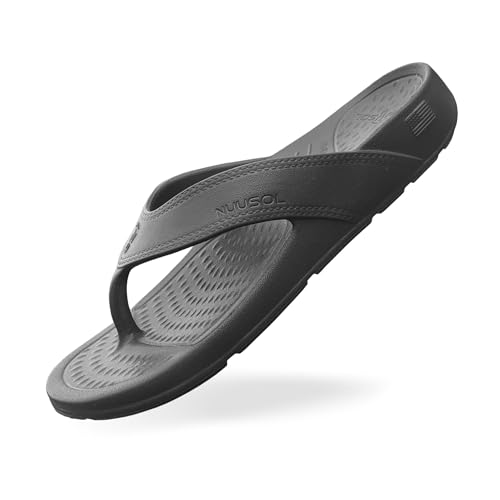 NUUSOL Unisex Cascade Flip Flops; Non-Slip Hiking/Plantar Fasciitis Footwear; Soft Cushion, Lightweight & Comfortable; Arch Support & Textured Footbed, Pain Relief for Joint, Neck & Back Injuries