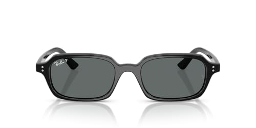 Ray-Ban RB4455F Zuri Low Bridge Fit Sunglasses, Black/Dark Grey Polarized, 51 mm