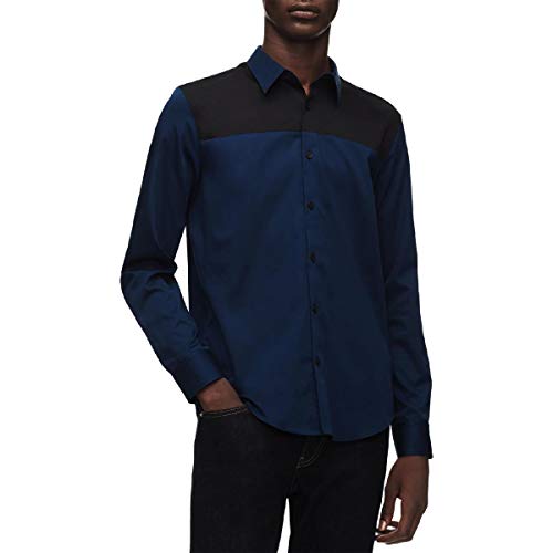 Calvin Klein Mens 2 Tone Button Up Shirt