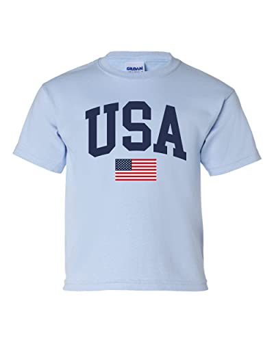 USA American Flag Patriotic 4th of July American Youth Kids Children's T-Shirt Graphic Tee