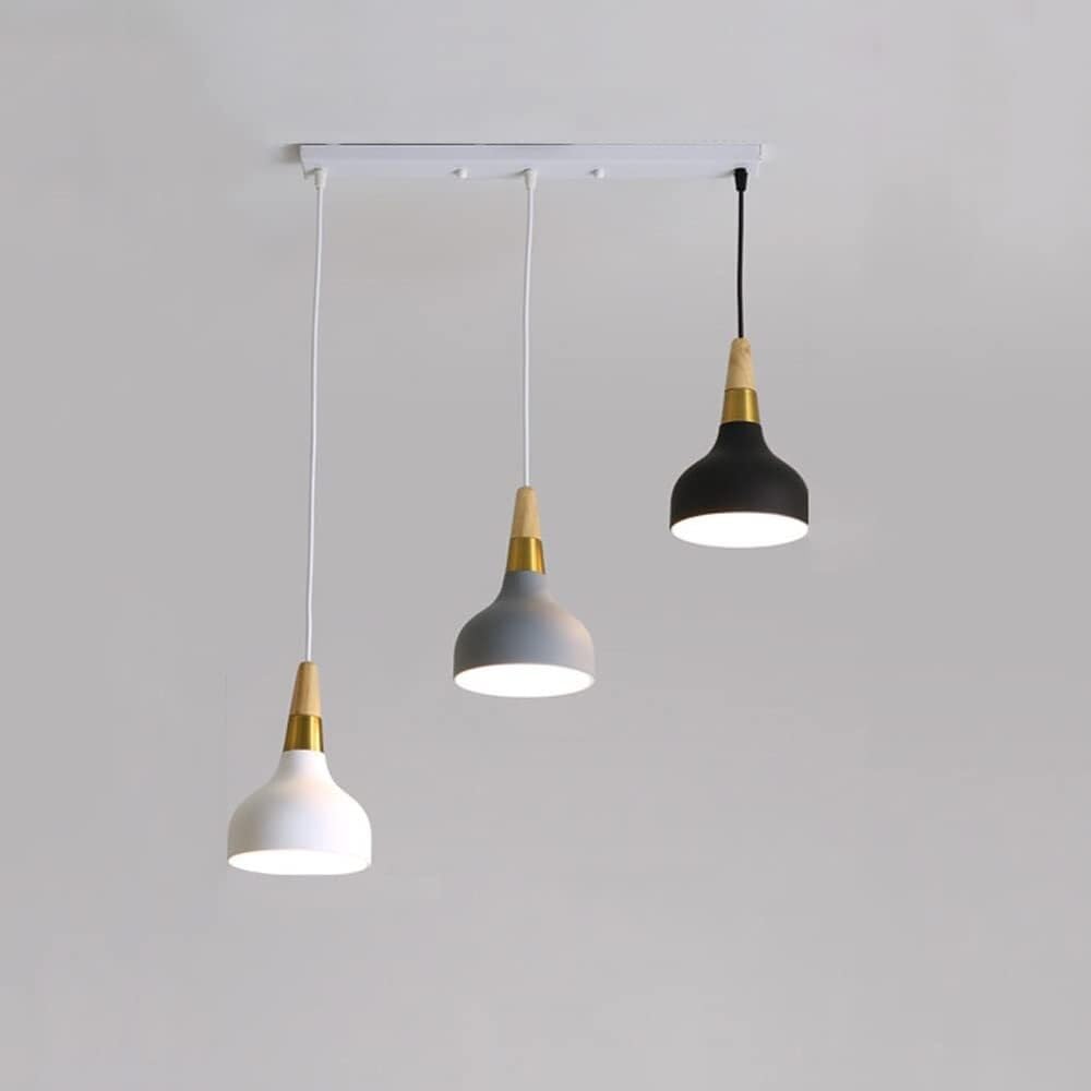 Lámpara de araña con altura ajustable y tres luces colgantes para barra de cocina