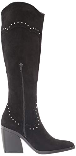 Yoki-Vella-27 Women's High Tall Boot With Stud Design, Black, 8 M Us #TOP5