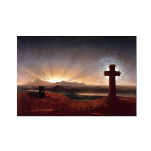 Grande impression sur toile giclée aux couleurs éclatantes Traverser au coucher du soleil