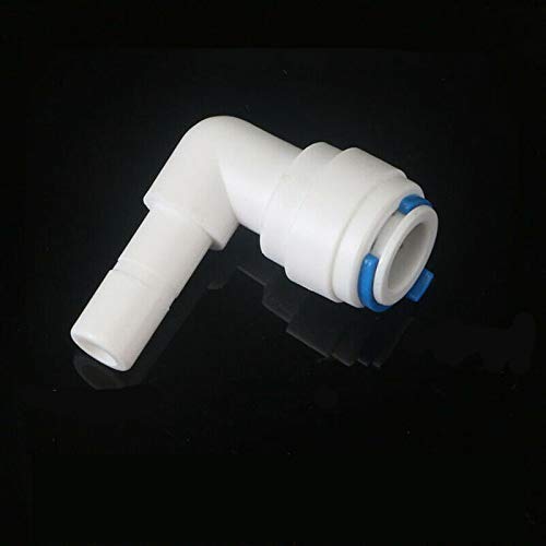 Water Filter Fitting SENRISE Push Fit Connectors Quick Connector Fitting for for RO Water Reverse Osmosis Filter System (3/8"(9.5mm) L Connector,5PCS)