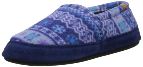 Image of Acorn Soft & Cozy House Slippers for Women - Fleece Lining, Suede Rand, Rubber Sole, Cloud Cushion for Indoor/Outdoor, Icelandic Blue, 8-9