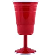 Red Cup Living Reusable Plastic Wine Cups - 8 oz Red Plastic Wine Glasses with Stem - Dishwasher ...