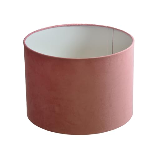 Lampenschirm Ø 25 x 18 cm rosa Velour Zylinderförmig