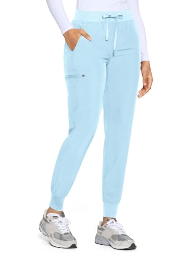 Image of COZYFIT Womens Scrub Pants - Soft Stretch Yoga Style with 5 Pockets, Slim Fit Jogger Scrubs Pants for Women