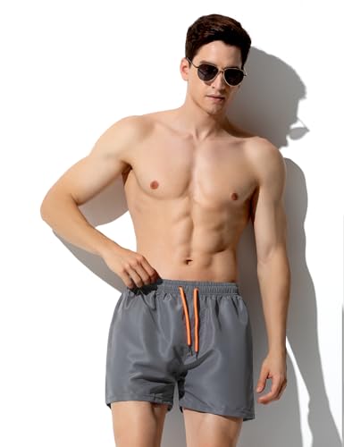 Mens Swim Trunks Quick Dry 9 inch Inseam Beach Shorts with Pockets