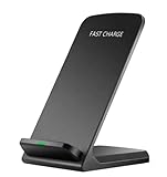 Orco Faltbarer 15W Fast Wireless Charger Stand - 2-Coil Qi Ladestation für Samsung Galaxy S25 S24 S23 Ultra, S22, S21, 7.5W für iPhone 17 16 15 14 13 12 Pro Max - Hüllenfreundlich (Schwarz)