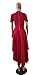 Womens Ruffle High Low Asymmetrical Short Sleeve Bodycon Tops Blouse Shirt Dress Red XL