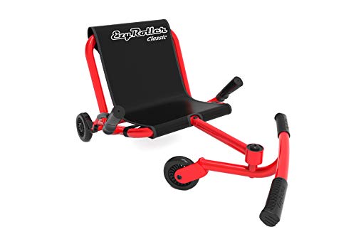 EzyRoller Classic - Neon Red - Ride On for Children Ages 4+ Years Old - New Twist on Scooter - Kids Move Using Right-Left Leg Movements to Push Foot Bar - Fun Play and Exercise for Boys and Girls