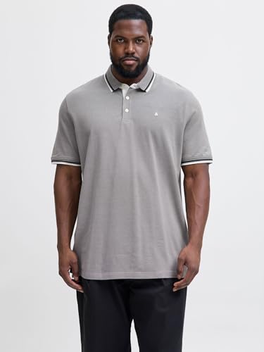 JACK & JONES Jjepaulos Polo Ss Noos Pls - Plus Size, Ultimate Grey,3XL – Ansicht 2