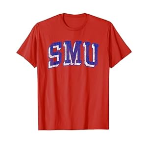 SMU Mustangs Retro Arch Red T-Shirt