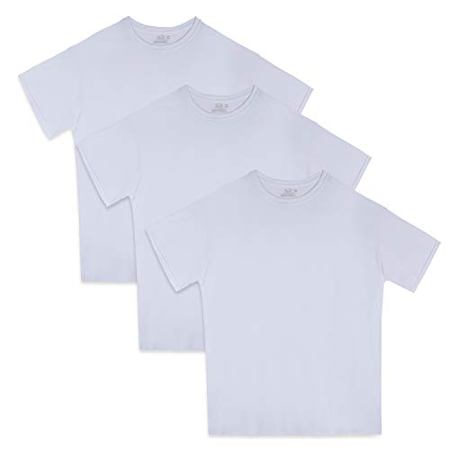 Fruit of the Loom Men's 3-Pack Breathable Crew T-Shirt, White Ice - Big Sizes, 5X-Large
