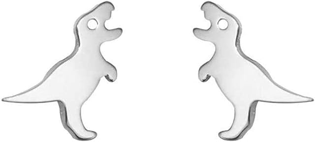 Mini Cute Dinosaur Stud Earrings for Women Girls Men Sterling Silver Hypoallergenic Tiny Dragon Brontosaurus Animal Cartilage Tragus Post Fashion Minimalist Jewelry