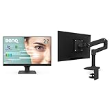 【セット買】ベンキュージャパン BenQ アイケアモニター GW2790 (27インチ/フルHD/IPS/sRGB 99%/ウルトラスリムベゼル/輝度自動調整機能(B.I. Gen2)搭載+ERGOTRON エルゴトロン LX デスク モニターアーム マットブラック 34インチ(3.2~11.3kg)まで VESA規格対応 45-241-224