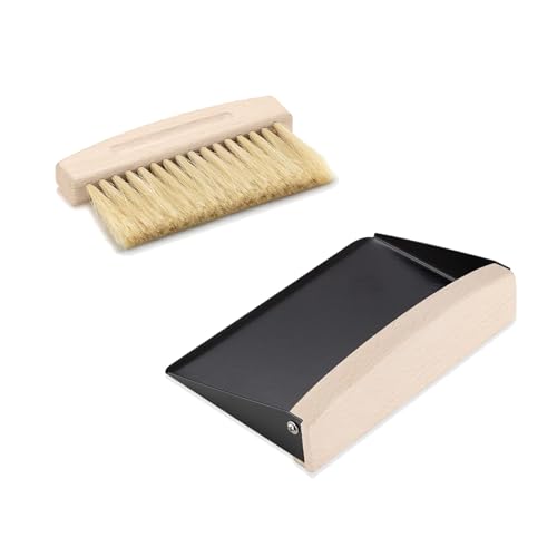 Escoba De Mesa, Mini Recogedor Y Cepillo, Juego De Recogedor Y Escoba, De Madera Y Metal, Para El Hogar, La Oficina Y La Cocina, Negro