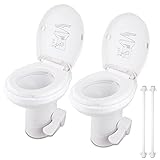 AW 2 Packs Gravity Flush Toilet RV Toilet Foot Pedal 20' Seating Height Motorhome