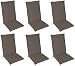 Produktbild Pure Home & Garden 6er Set Hochlehner Gartenstuhl Auflagen Stone, anthrazitgrau, Made IN Europe, 120 x 50 x 6 cm