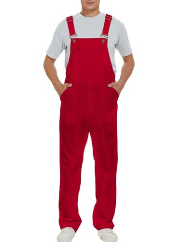 WORK IDEA Men's Bib Overalls,Men's Overalls Workwear Lightweight with Adjustable Straps and Pockets